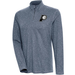 NBA - Indiana Pacers Antigua Women's Brushed Metallic Comfort Quarter-Zip Pullover Top - Heather Navy