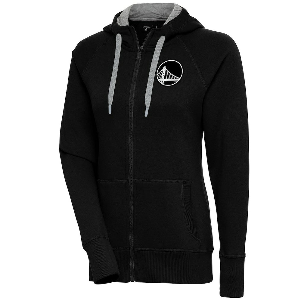 NBA - Golden State Warriors Antigua Women's Brushed Metallic Victory Full-Zip Hoodie - Black