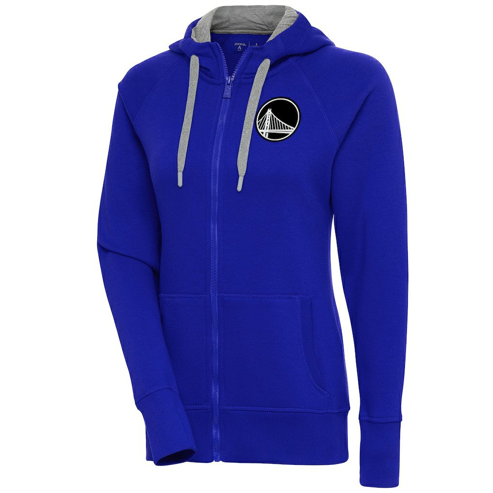 NBA - Golden State Warriors Antigua Women's Brushed Metallic Victory Full-Zip Hoodie - Royal