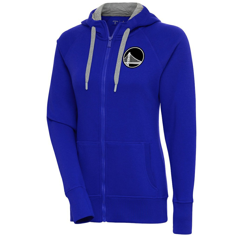 NBA - Golden State Warriors Antigua Women's Brushed Metallic Victory Full-Zip Hoodie - Royal