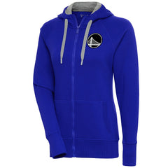 NBA - Golden State Warriors Antigua Women's Brushed Metallic Victory Full-Zip Hoodie - Royal