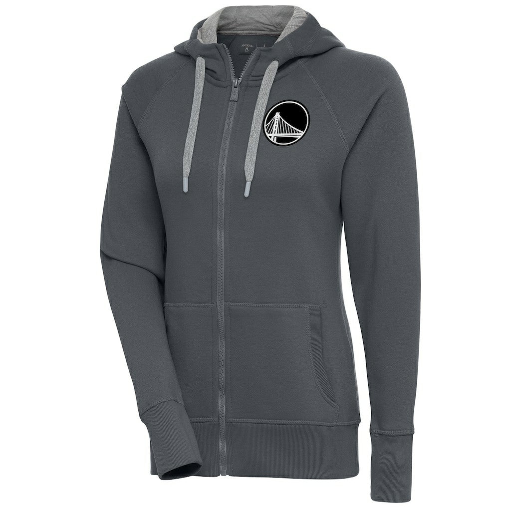 NBA - Golden State Warriors Antigua Women's Brushed Metallic Victory Full-Zip Hoodie - Charcoal