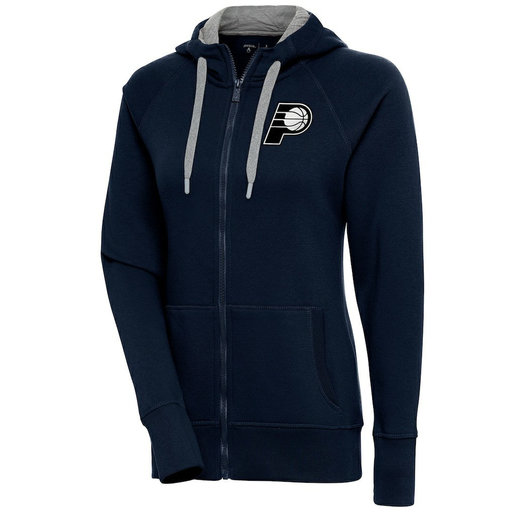 NBA - Indiana Pacers Antigua Women's Brushed Metallic Victory Full-Zip Hoodie - Navy