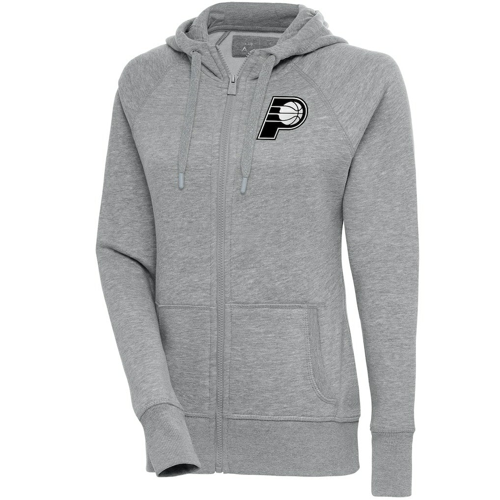 NBA - Indiana Pacers Antigua Women's Brushed Metallic Victory Full-Zip Hoodie - Heather Gray
