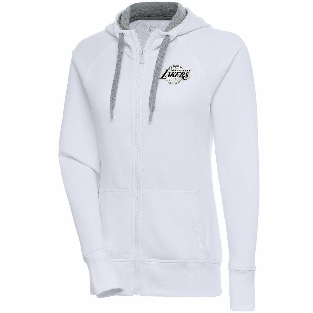 NBA - Los Angeles Lakers Antigua Women's Brushed Metallic Victory Full-Zip Hoodie - White