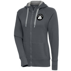 NBA - Boston Celtics Antigua Women's Brushed Metallic Victory Full-Zip Hoodie - Charcoal