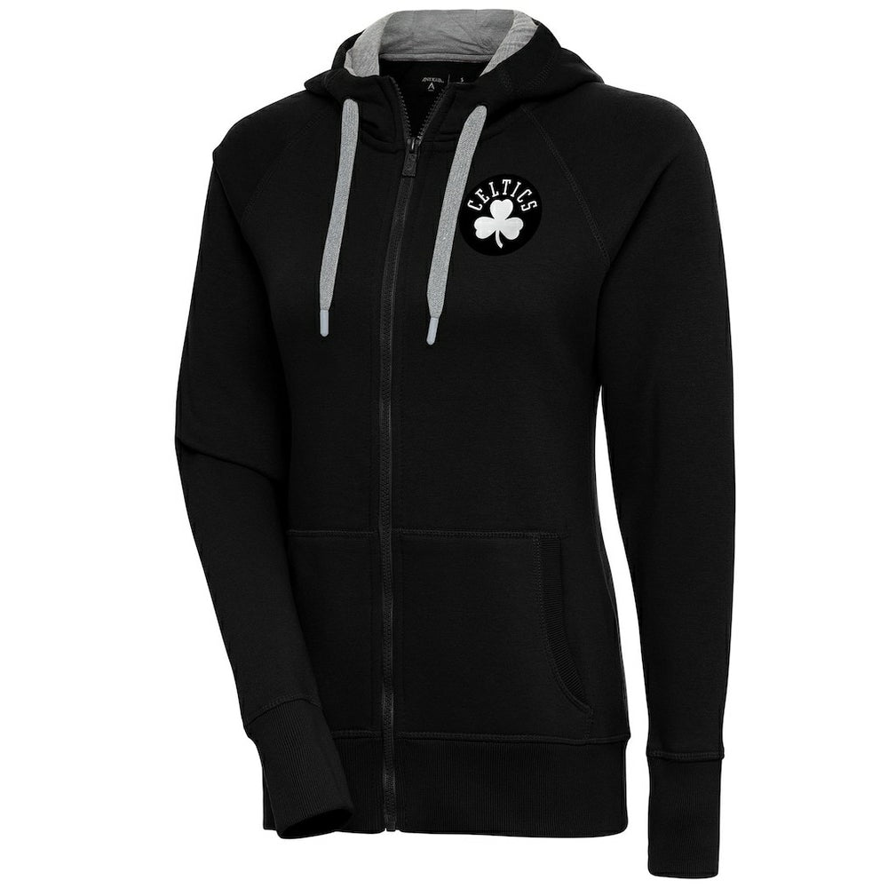 NBA - Boston Celtics Antigua Women's Brushed Metallic Victory Full-Zip Hoodie - Black