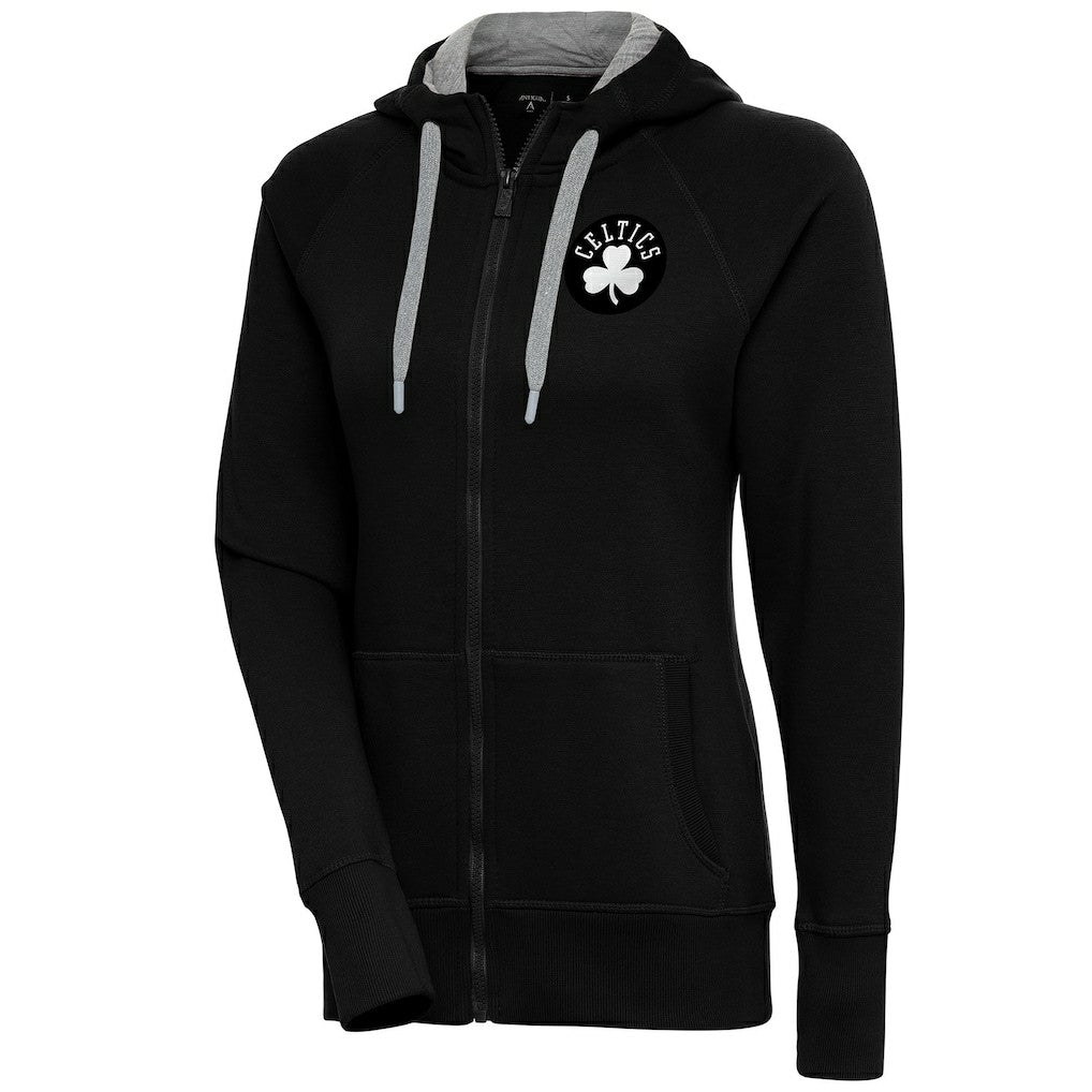 NBA - Boston Celtics Antigua Women's Brushed Metallic Victory Full-Zip Hoodie - Black