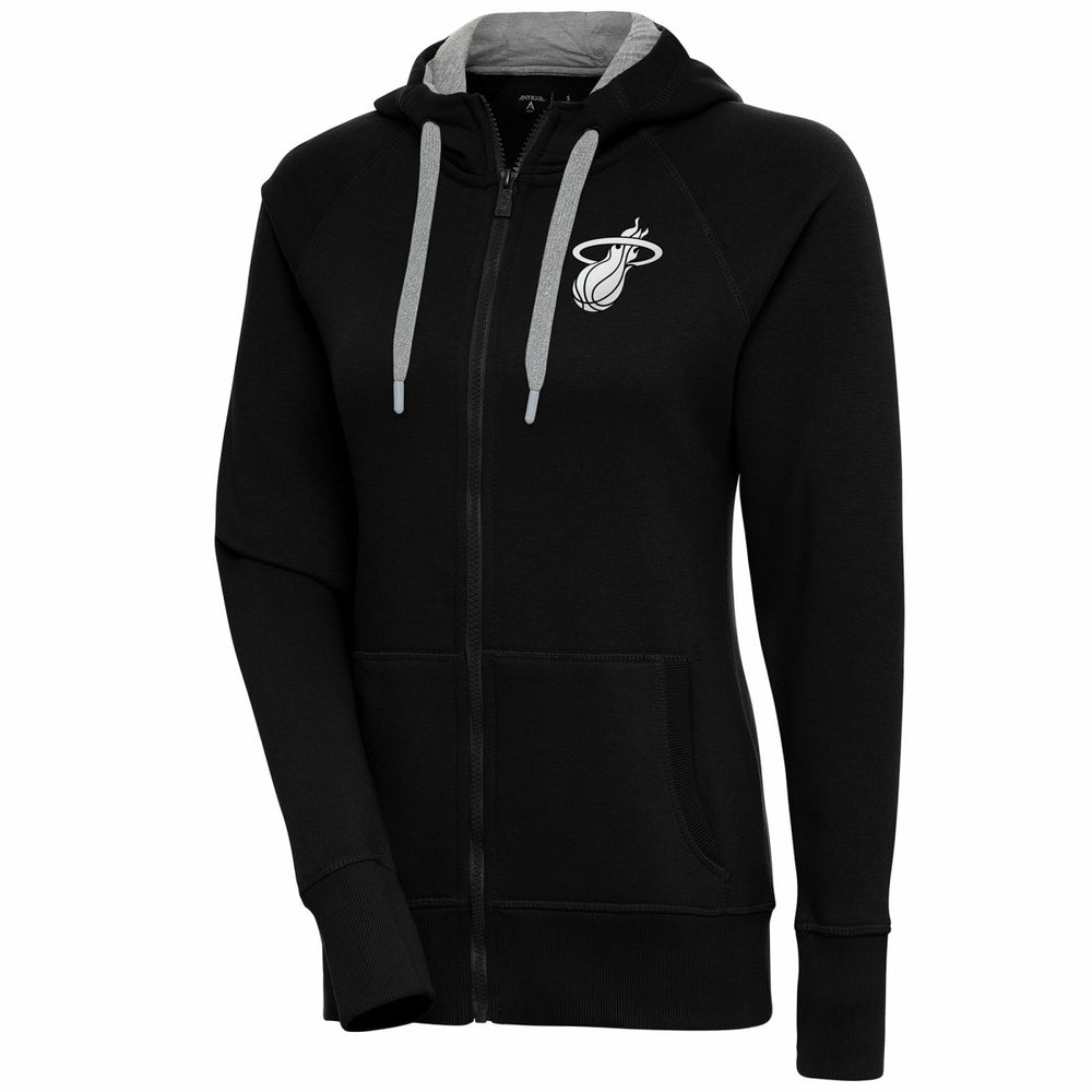 NBA - Miami Heat Antigua Women's Brushed Metallic Victory Full-Zip Hoodie - Black