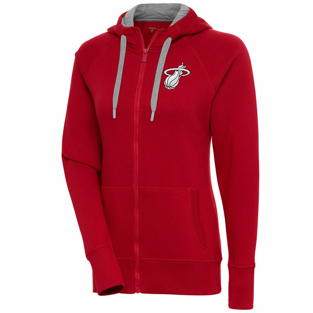 NBA - Miami Heat Antigua Women's Brushed Metallic Victory Full-Zip Hoodie - Red