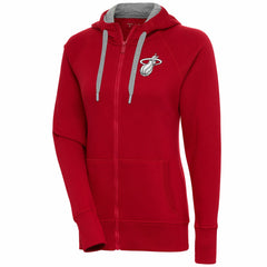 NBA - Miami Heat Antigua Women's Brushed Metallic Victory Full-Zip Hoodie - Red