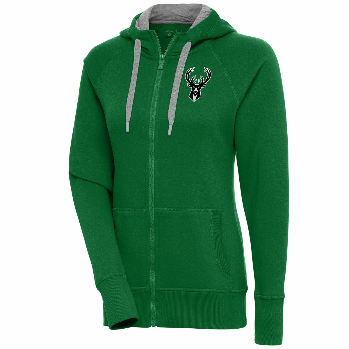 NBA - Milwaukee Bucks Antigua Women's Brushed Metallic Victory Full-Zip Hoodie - Hunter Green
