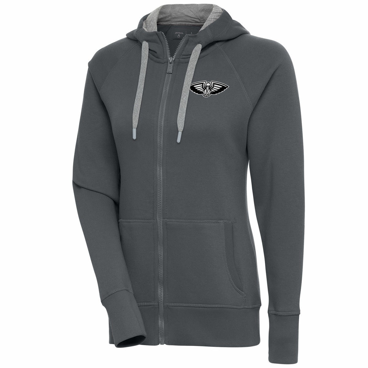 NBA - New Orleans Pelicans Antigua Women's Brushed Metallic Victory Full-Zip Hoodie - Charcoal