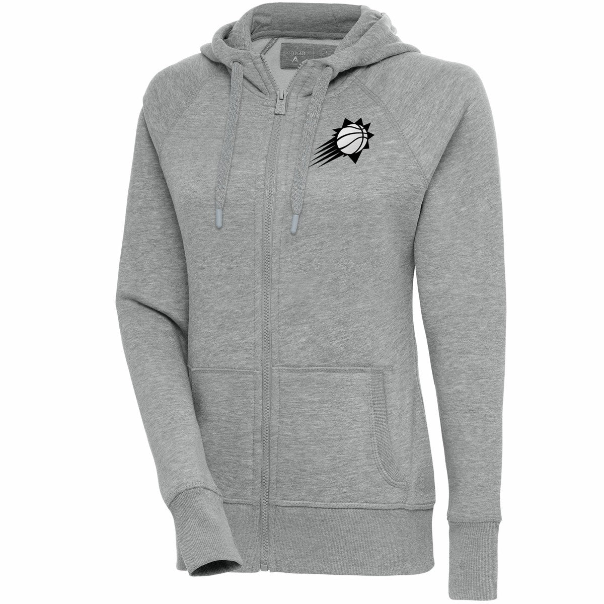 NBA - Phoenix Suns Antigua Women's Brushed Metallic Victory Full-Zip Hoodie - Heather Gray