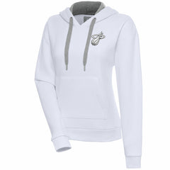 NBA - Miami Heat Antigua Women's Brushed Metallic Victory Pullover Hoodie - White