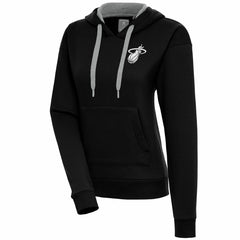 NBA - Miami Heat Antigua Women's Brushed Metallic Victory Pullover Hoodie - Black