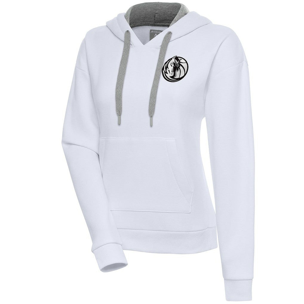 NBA - Dallas Mavericks Antigua Women's Brushed Metallic Victory Pullover Hoodie - White