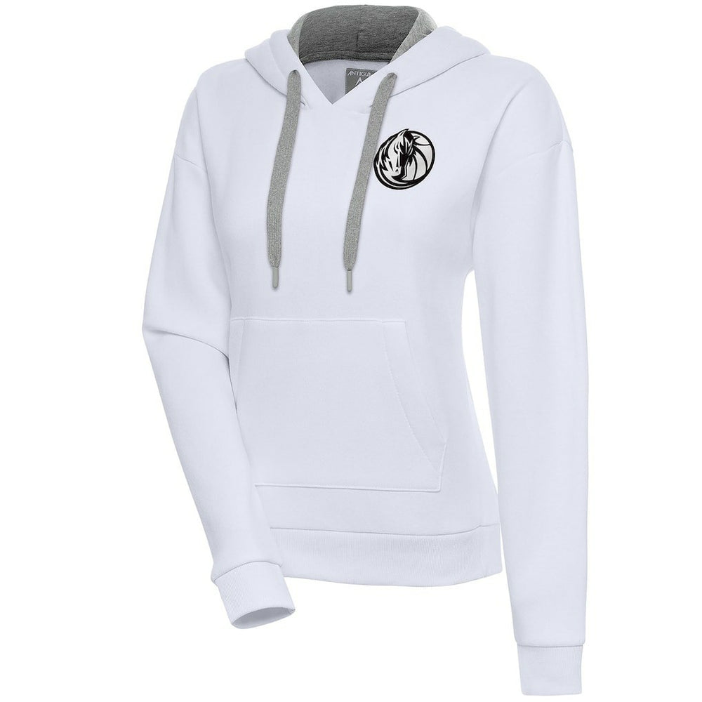 NBA - Dallas Mavericks Antigua Women's Brushed Metallic Victory Pullover Hoodie - White