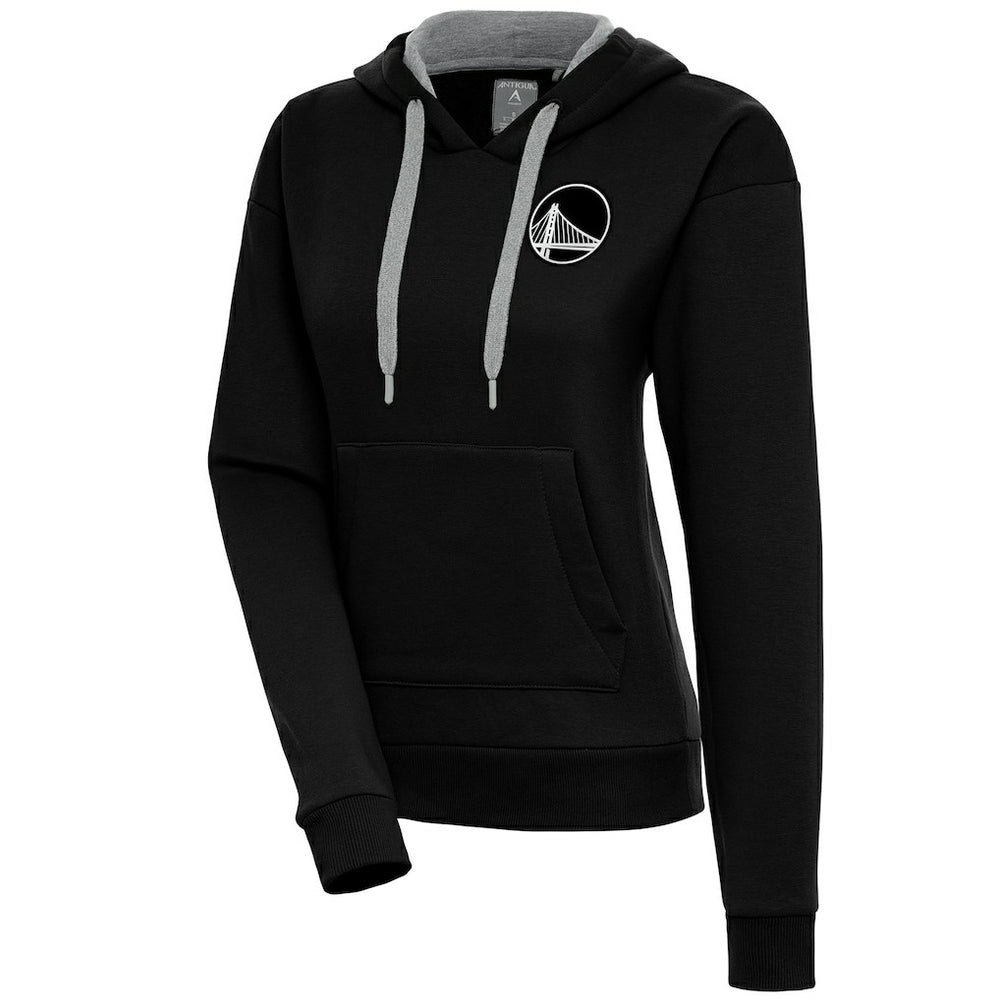 NBA - Golden State Warriors Antigua Women's Brushed Metallic Victory Pullover Hoodie - Black