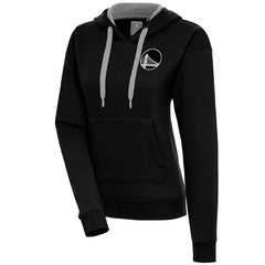 NBA - Golden State Warriors Antigua Women's Brushed Metallic Victory Pullover Hoodie - Black