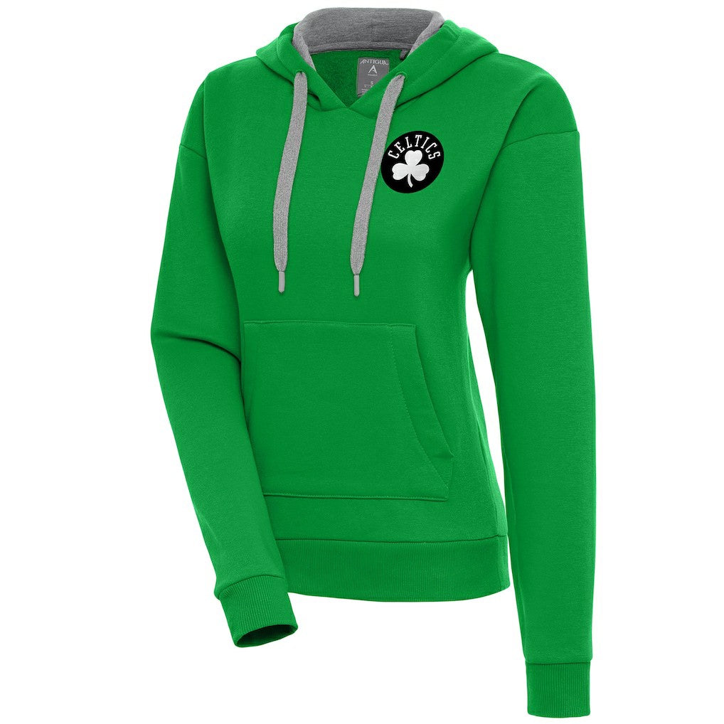 NBA - Boston Celtics Antigua Women's Brushed Metallic Victory Pullover Hoodie - Kelly Green