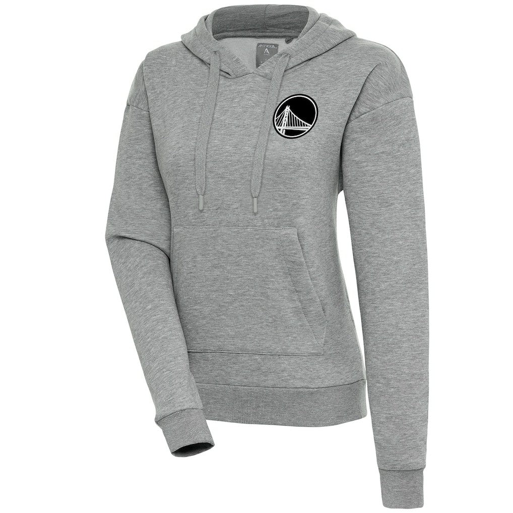 NBA - Golden State Warriors Antigua Women's Brushed Metallic Victory Pullover Hoodie - Heather Gray