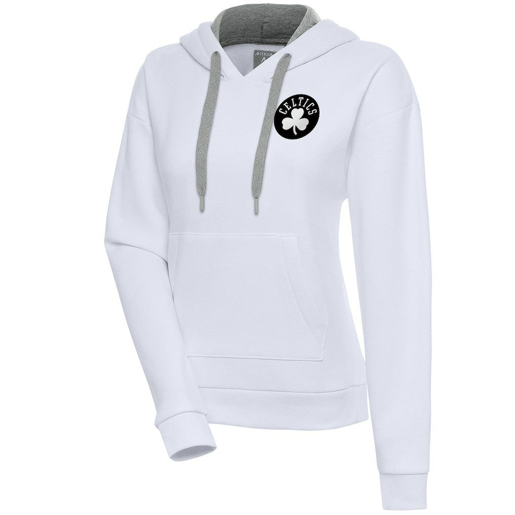 NBA - Boston Celtics Antigua Women's Brushed Metallic Victory Pullover Hoodie - White