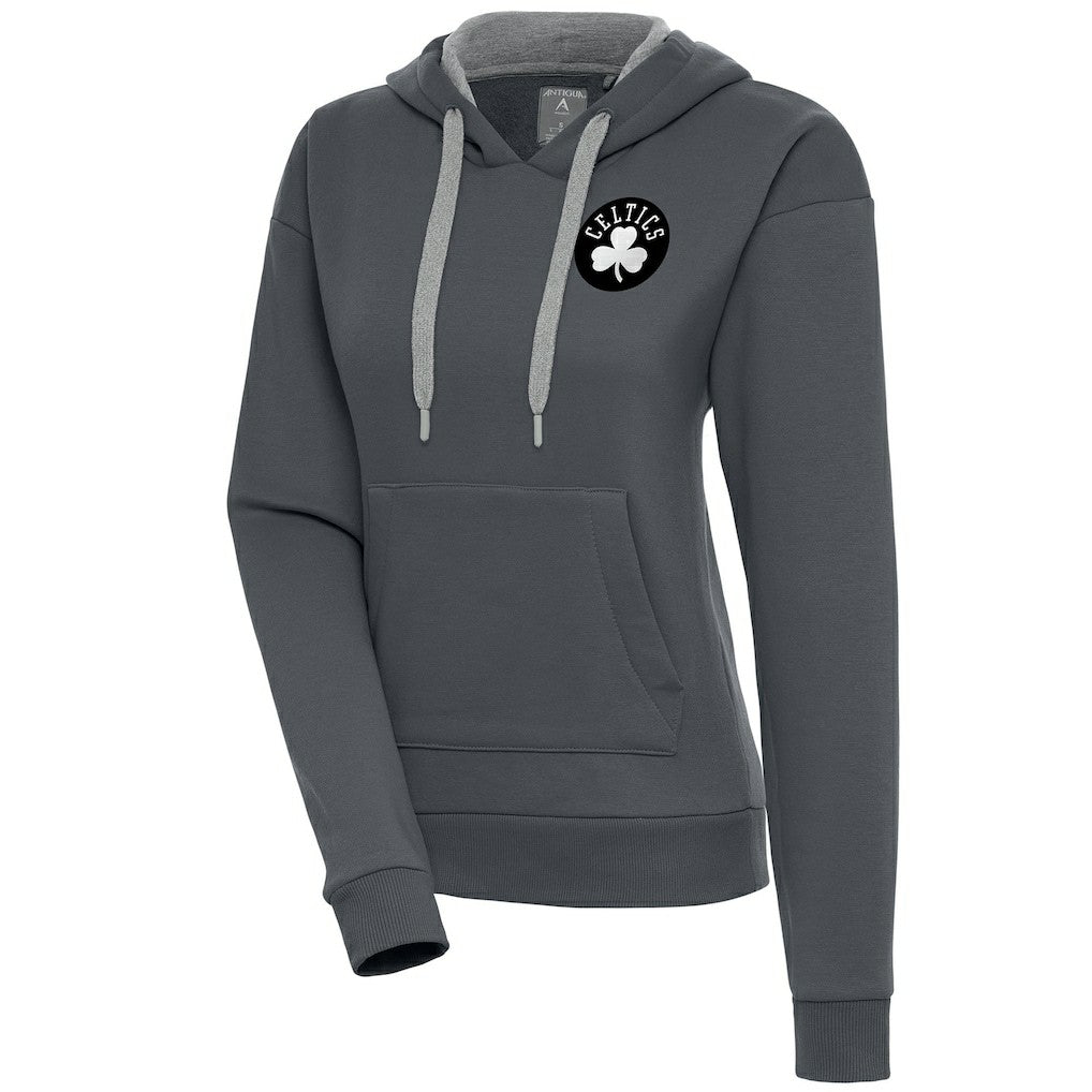 NBA - Boston Celtics Antigua Women's Brushed Metallic Victory Pullover Hoodie - Charcoal