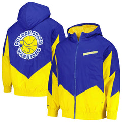 Mitchell & Ness - Golden State Warriors Hardwood Classics Retro Quilted Raglan Full-Zip Hoodie - Royal