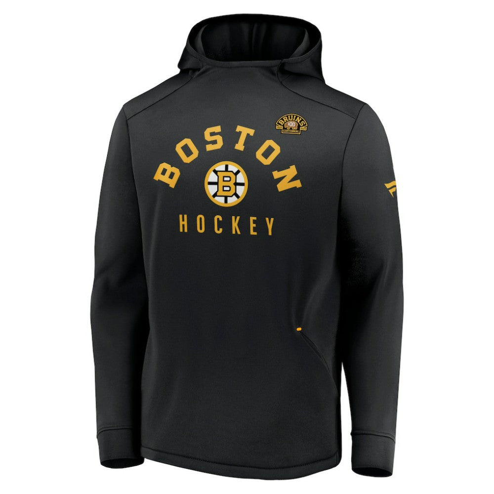Boston Bruins Fanatics Centennial Lockup Authentic Pro Pullover Hoodie Black