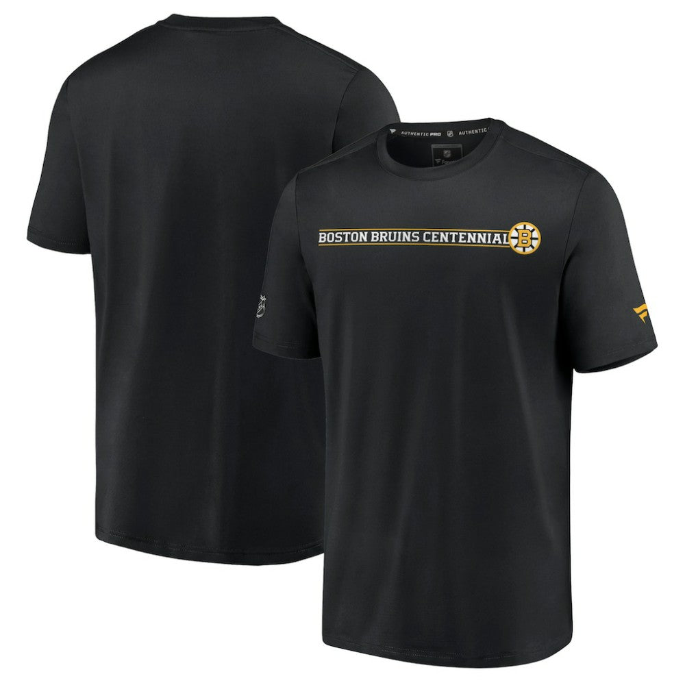 Boston Bruins Fanatics Authentic Pro Centennial Banner T-Shirt Black