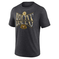Boston Bruins Fanatics Centennial Hockey Tri-Blend T-Shirt Heather Charcoal