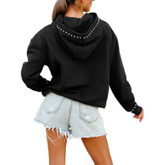 Dallas Cowboys Gameday Couture Women's Oversized Catch the Vibe Studded Pullover Hoodie Black - NFL