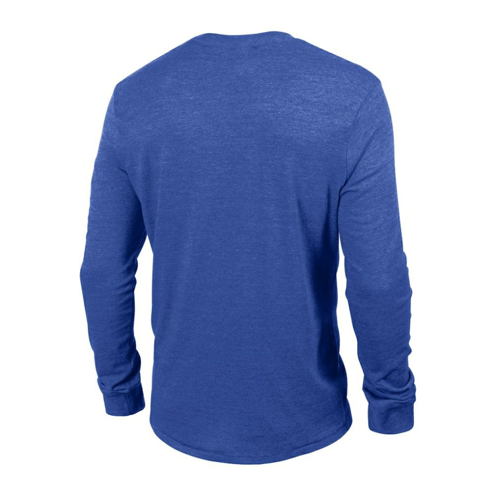 St. Louis Blues - Champion Multi-Logo Tri-Blend Long Sleeve T-Shirt Heather Blue