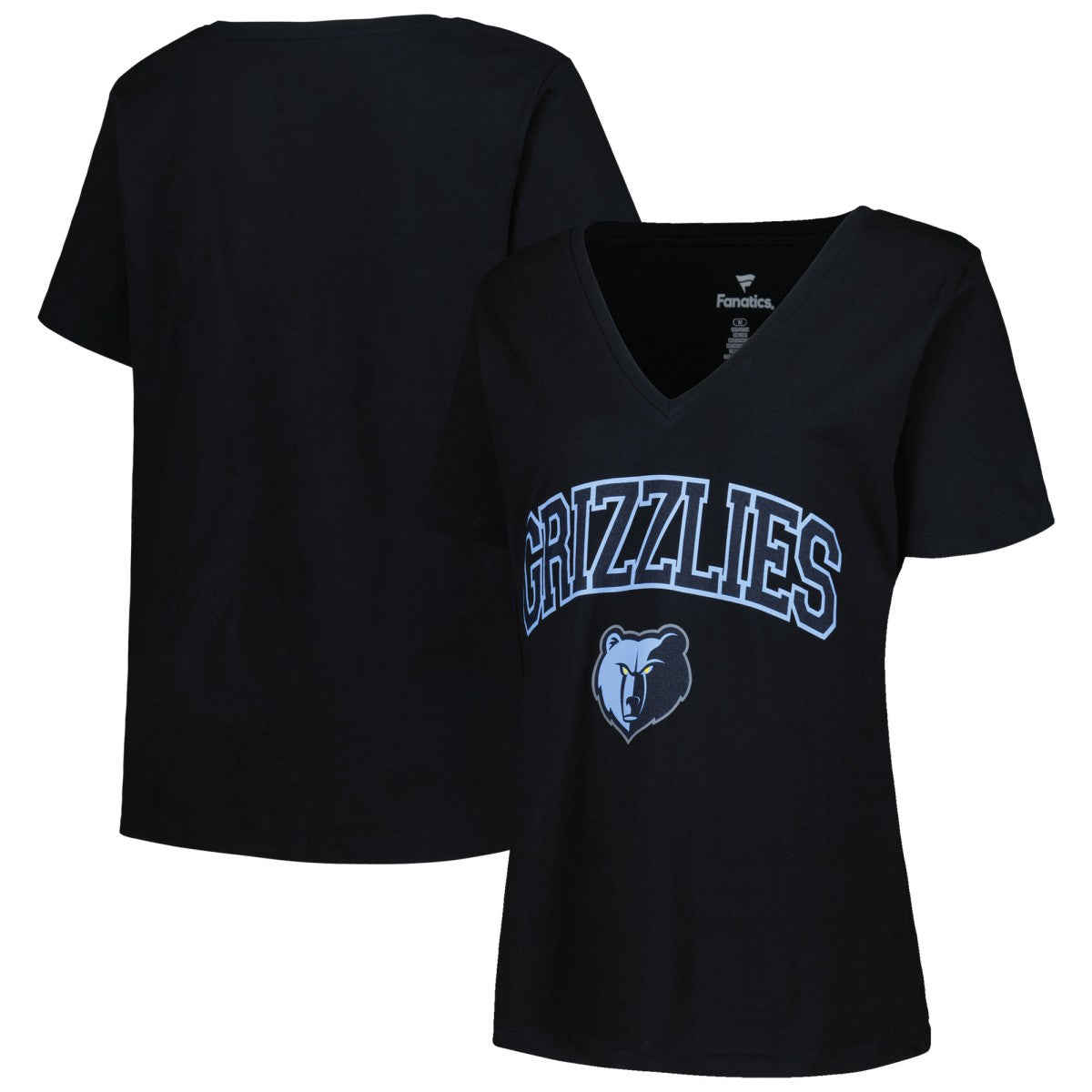 NBA - Memphis Grizzlies Profile Women's Plus Size Arch Over Logo V-Neck T-Shirt - Black