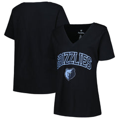 NBA - Memphis Grizzlies Profile Women's Plus Size Arch Over Logo V-Neck T-Shirt - Black