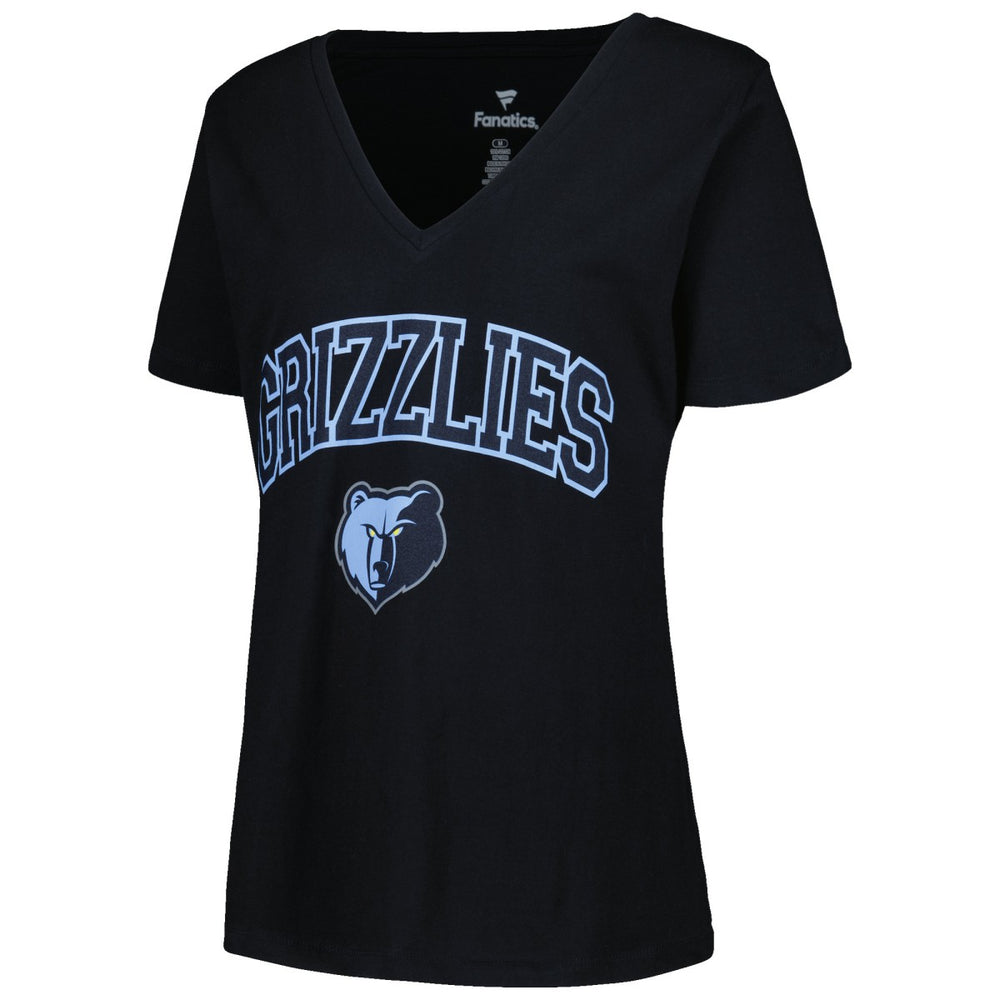 NBA - Memphis Grizzlies Profile Women's Plus Size Arch Over Logo V-Neck T-Shirt - Black