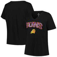 NBA - Phoenix Suns Profile Women's Plus Size Arch Over Logo V-Neck T-Shirt - Black