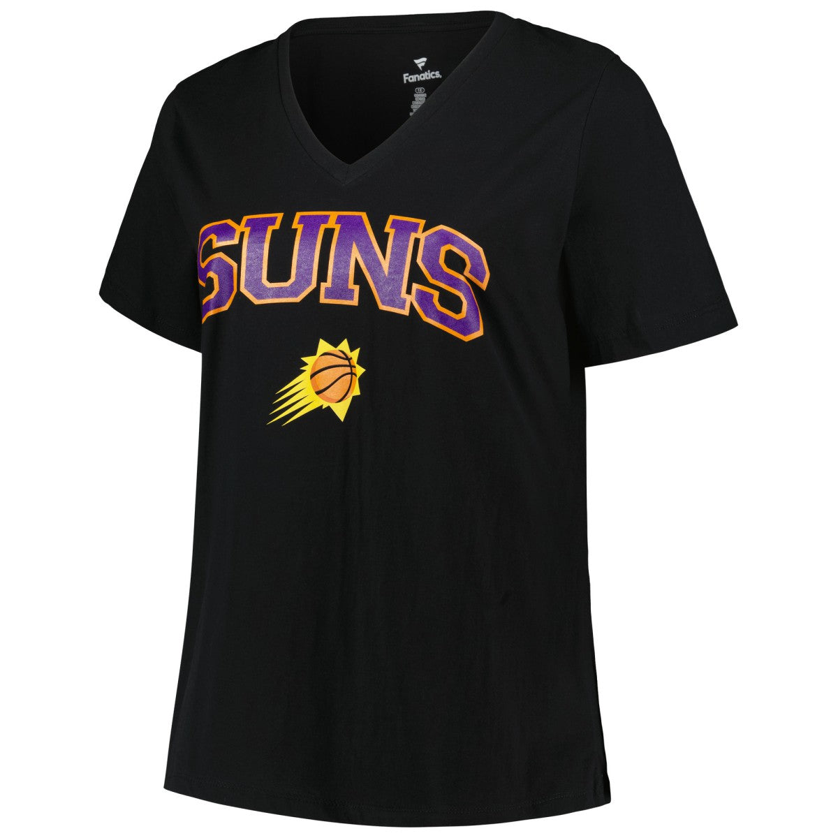 NBA - Phoenix Suns Profile Women's Plus Size Arch Over Logo V-Neck T-Shirt - Black