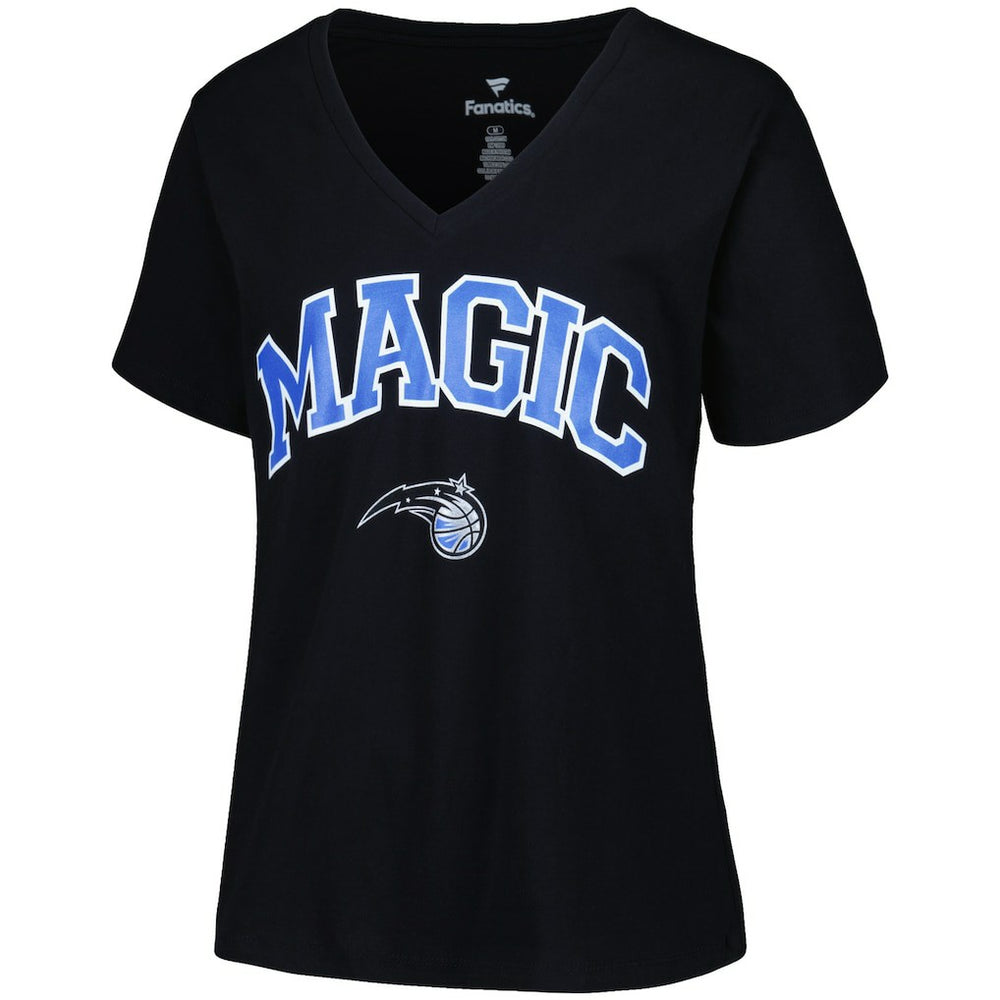 NBA - Orlando Magic Profile Women's Plus Size Arch Over Logo V-Neck T-Shirt - Black