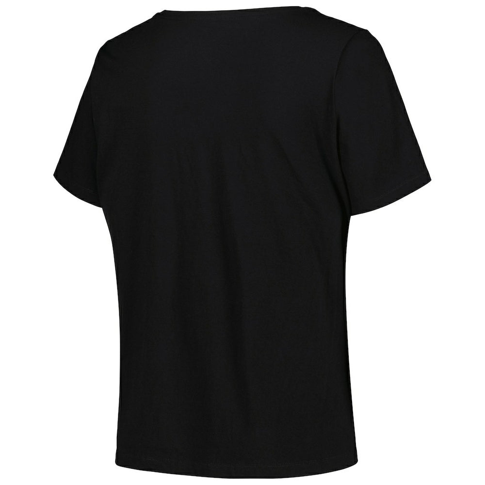 NBA - Golden State Warriors Profile Women's Plus Size Arch Over Logo V-Neck T-Shirt - Black