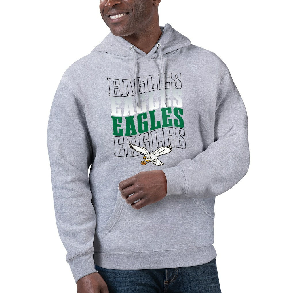 Philadelphia Eagles Starter Unisex Throwback Name Drop Pullover Hoodie Heather Gray - NFL