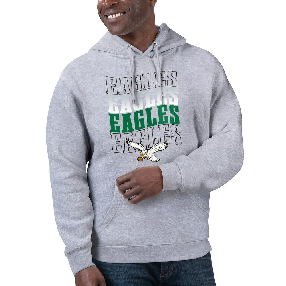 Philadelphia Eagles Starter Unisex Throwback Name Drop Pullover Hoodie Heather Gray - NFL