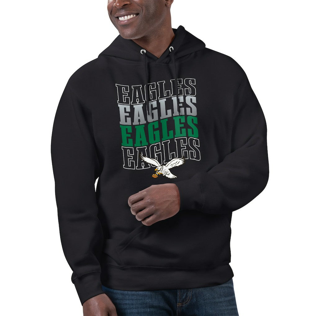 Philadelphia Eagles Starter Unisex Throwback Name Drop Pullover Hoodie Black - NFL