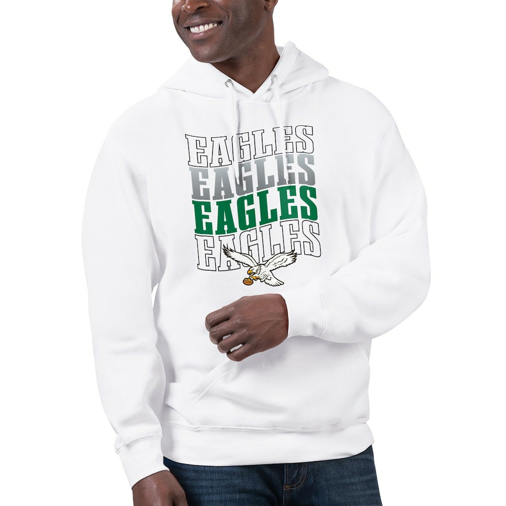 Philadelphia Eagles Starter Unisex Throwback Name Drop Pullover Hoodie White - NFL