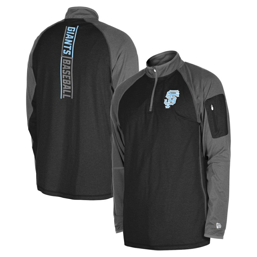 San Francisco Giants New Era Father's Day Raglan Quarter-Zip Top Clearance