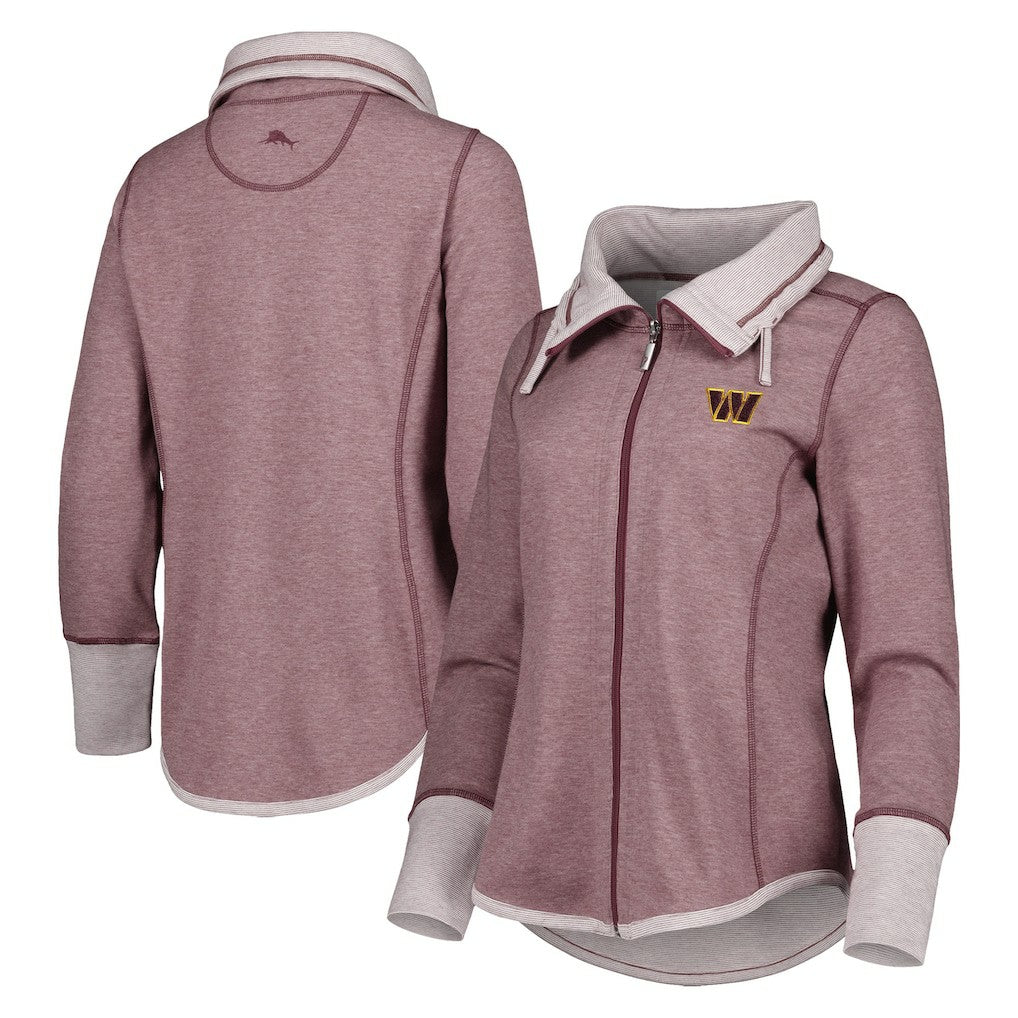 Washington Commanders Women's Sport Sun Fade Full-Zip Sweatshirt Burgundy - Tommy Bahama