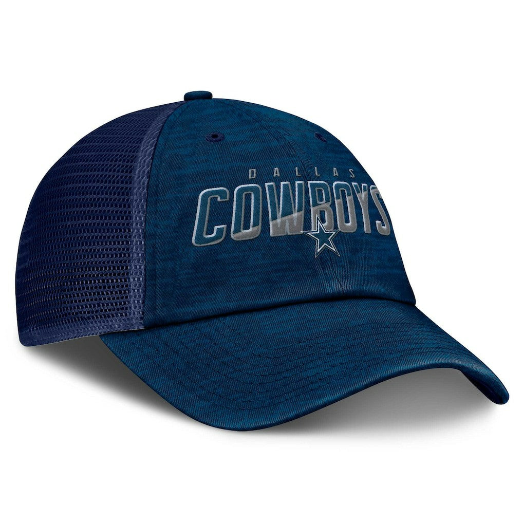 Dallas Cowboys Fundamentals Challenge Trucker Adjustable Hat Navy - Fanatics