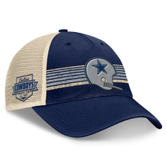 Dallas Cowboys Retro Fundamentals Stripes Trucker Adjustable Hat Navy/Natural - Fanatics
