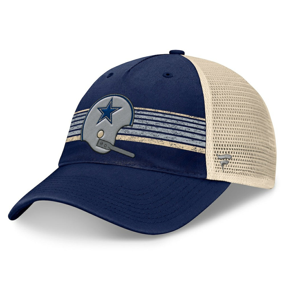 Dallas Cowboys Retro Fundamentals Stripes Trucker Adjustable Hat Navy/Natural - Fanatics